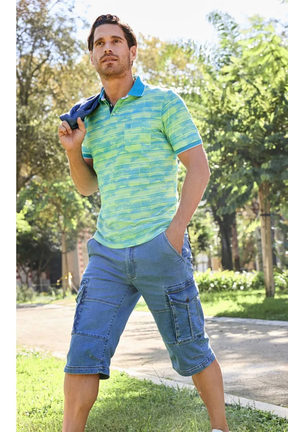 Babista Plus Size gestreepte polo - turquoise, foto 4