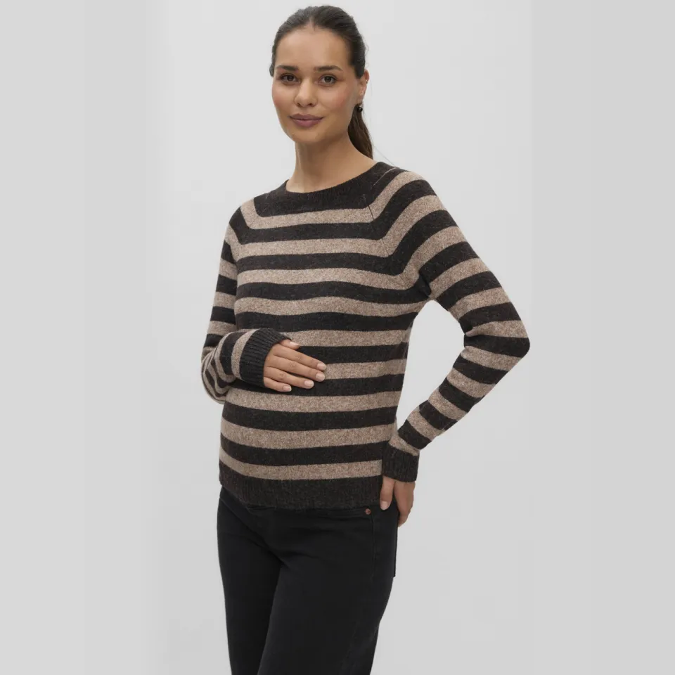 Vero Moda MATERNITY zwangerschaps trui gebreid Bruin/donkerbruin