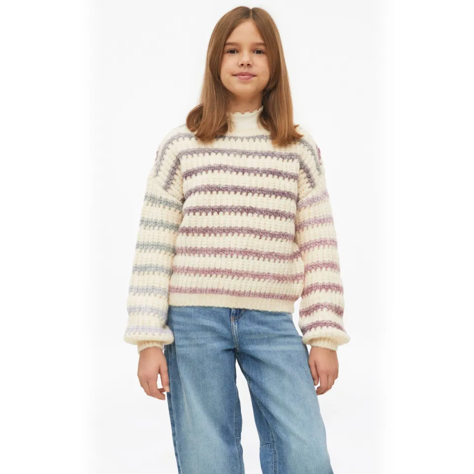 s.Oliver gebreide gestreepte trui - beige/paars/blauw, foto 5