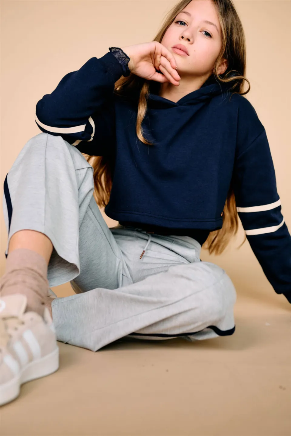 NoBell’ hoodie met print - donkerblauw