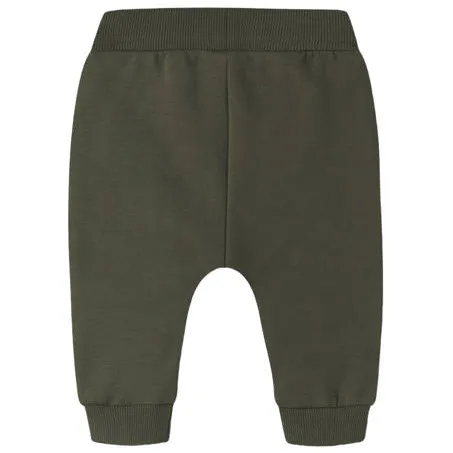 NAME IT BABY joggingbroek met borduursels en print olijfgroen, foto 2