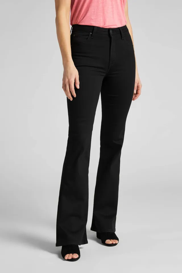 Lee high waist flared jeans Breese black denim, foto 3