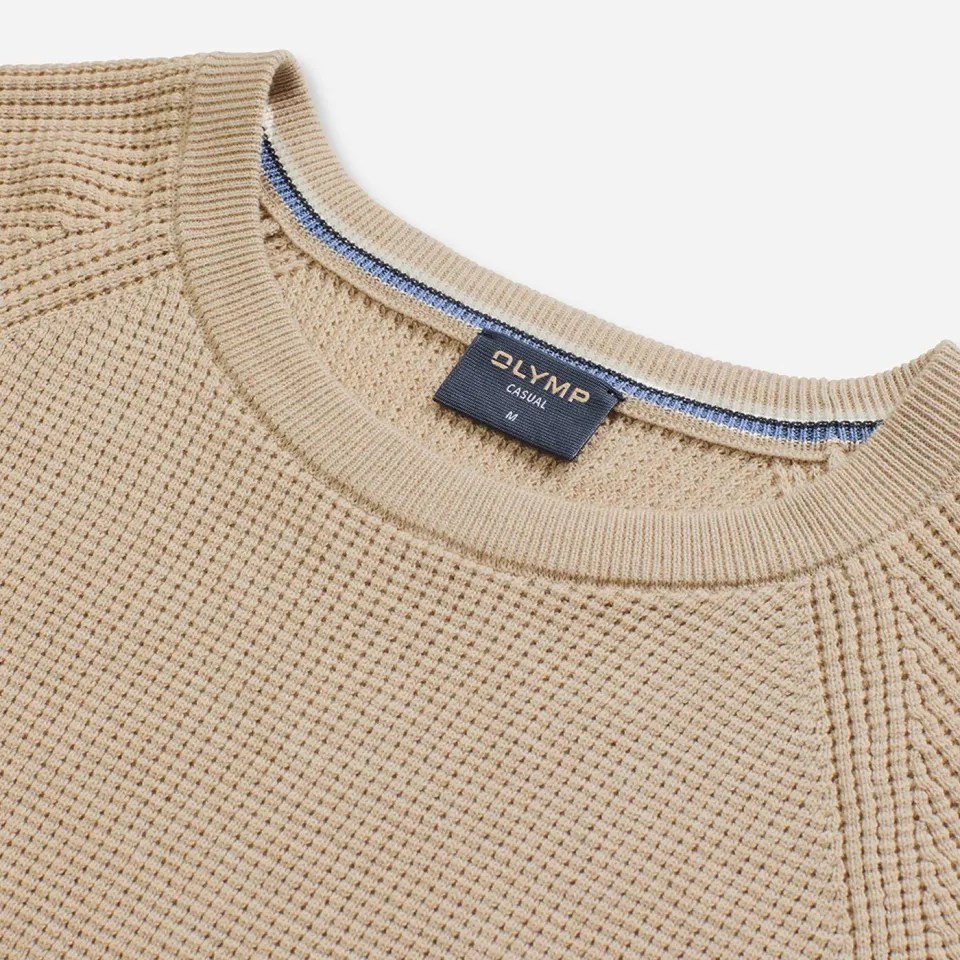 Olymp katoenen regular fit gebreide trui - beige, foto 3