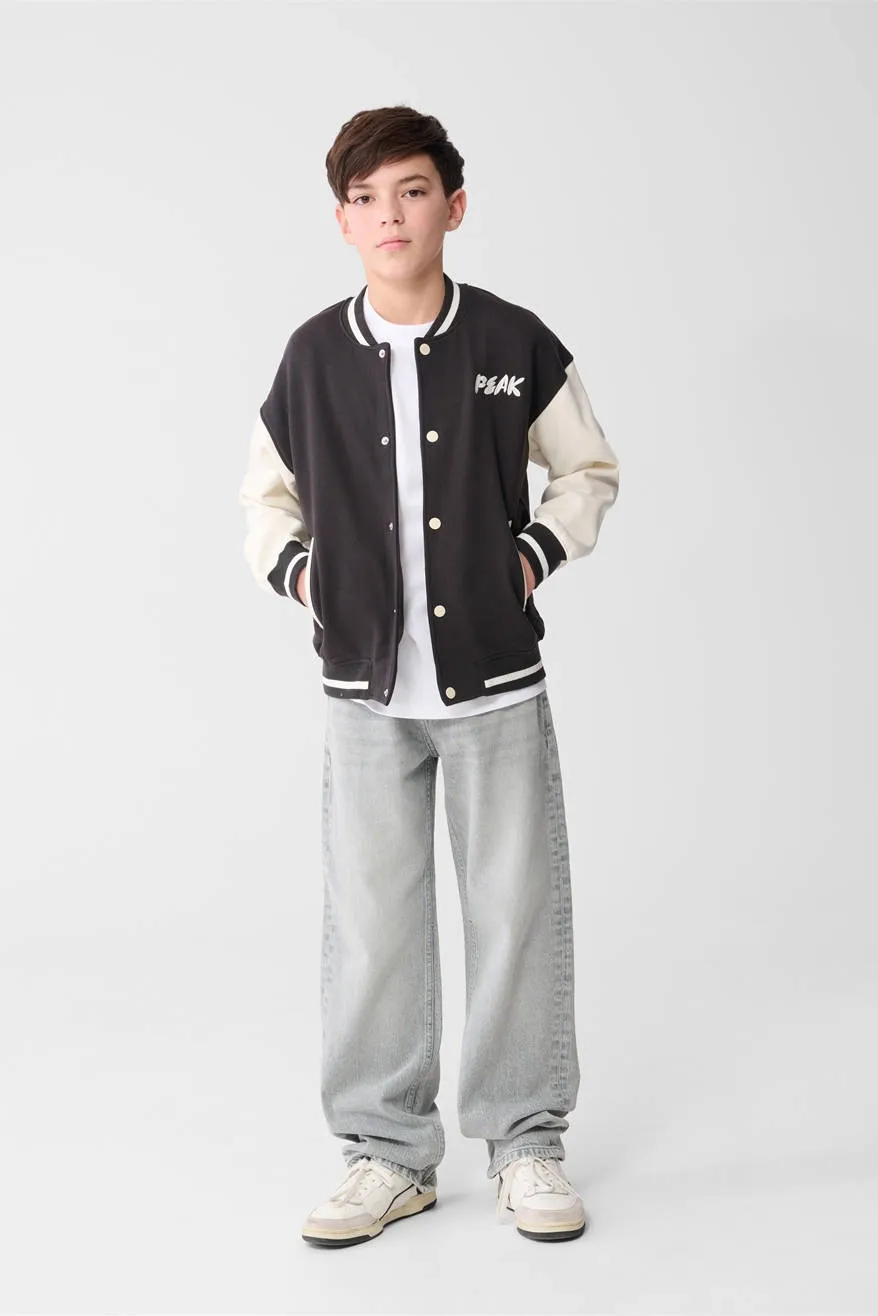Shoeby baseball jacket antraciet Antraciet/ecru