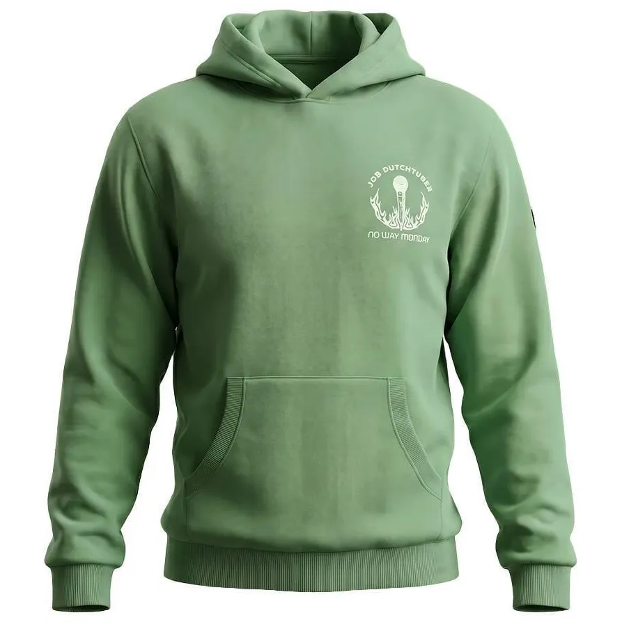 No Way Monday X Job Dutchtuber oversized hoodie met backprint - groen, foto 2