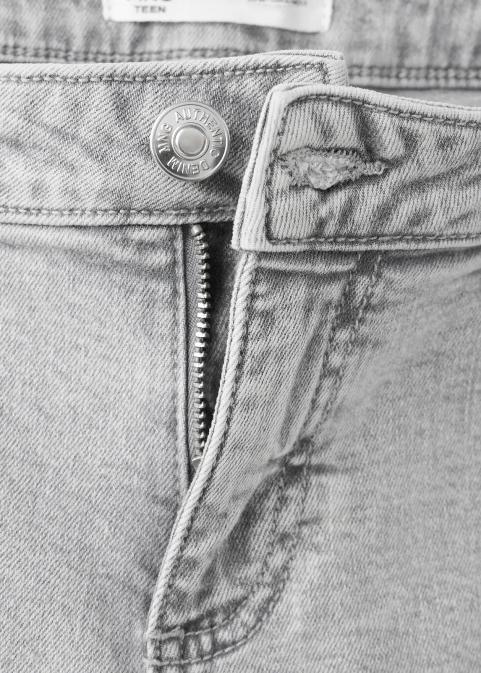 Mango TEEN wide leg jeans met studs - grijs, foto 5