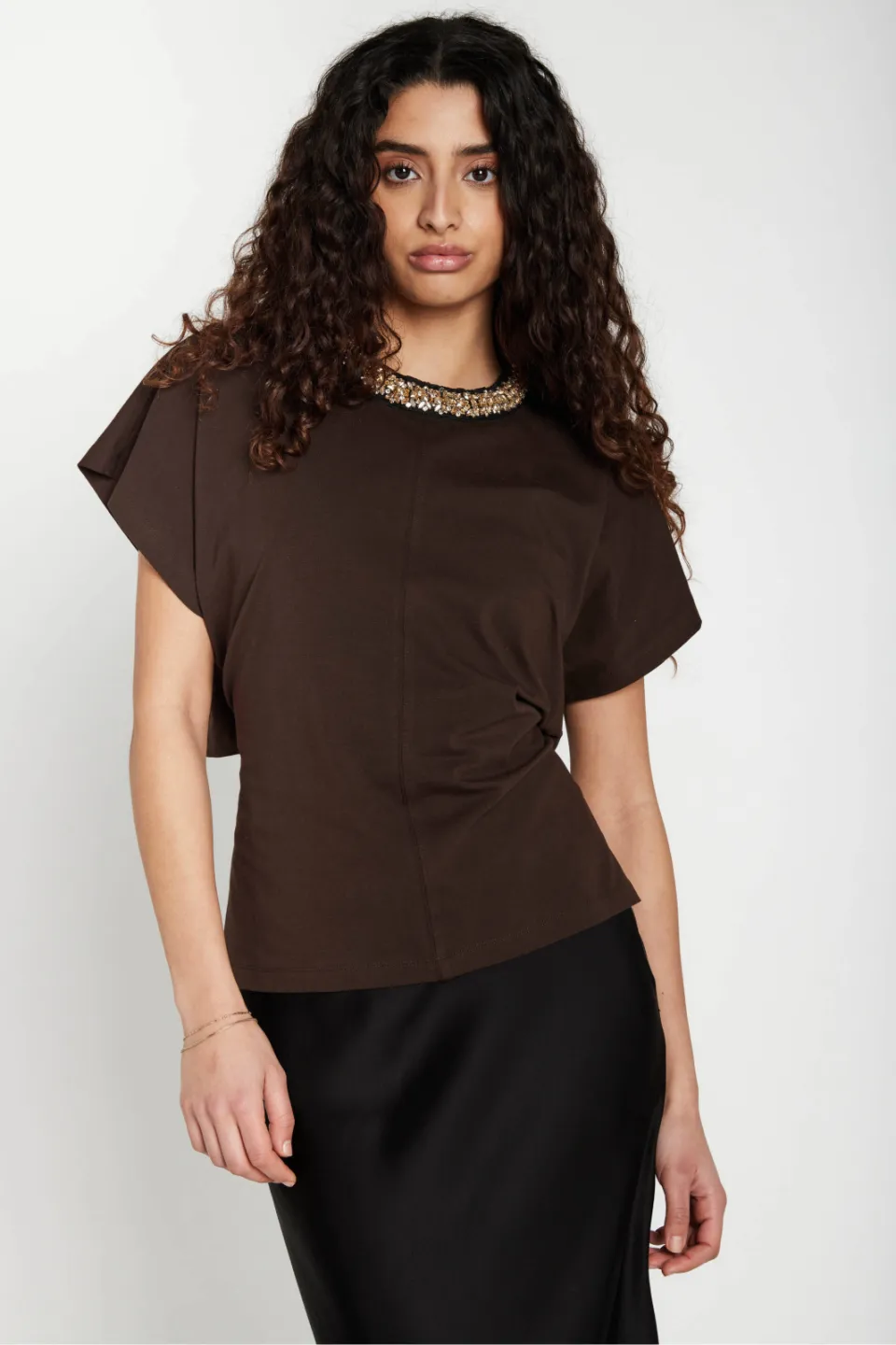 Bruuns Bazaar Alnusbbverena blouse donkerbruin, foto 5