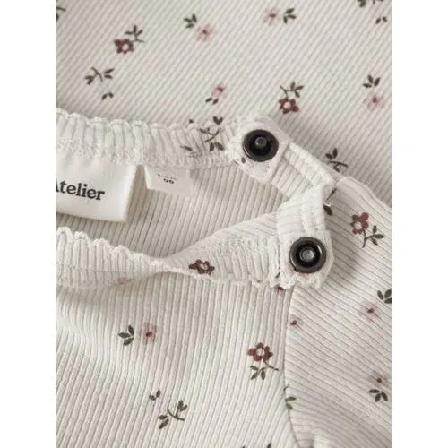Lil' Atelier baby romper met print ecru, foto 3