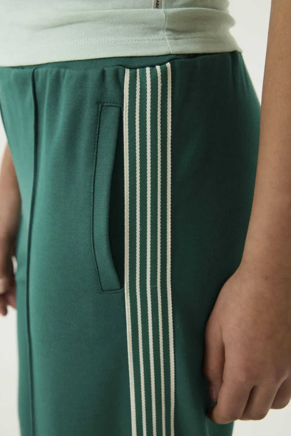 Garcia straight leg gestreepte broek groen, foto 3