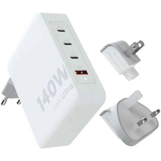 Xtorm GaN-Ultra Travel Charger 140W USB-C USB-A Oplader Wit