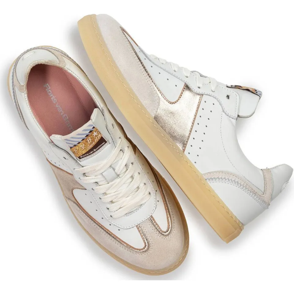 Floris Van Bommel Minni 04.27 leren sneakers wit/brons, foto 4