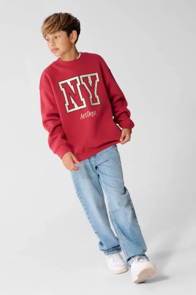 Shoeby oversized sweater met tekst - rood