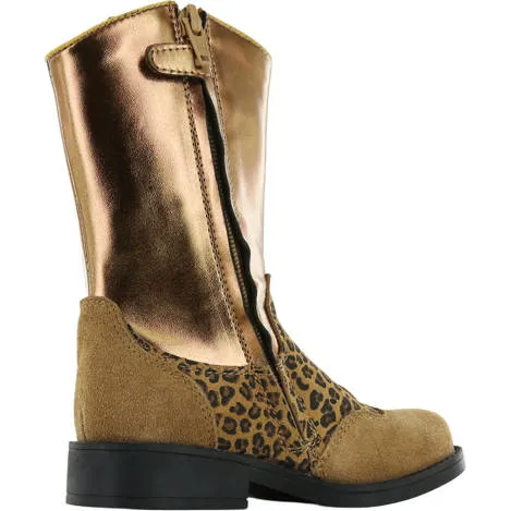 Shoesme western suède laarzen met panterprint - cognac, foto 2