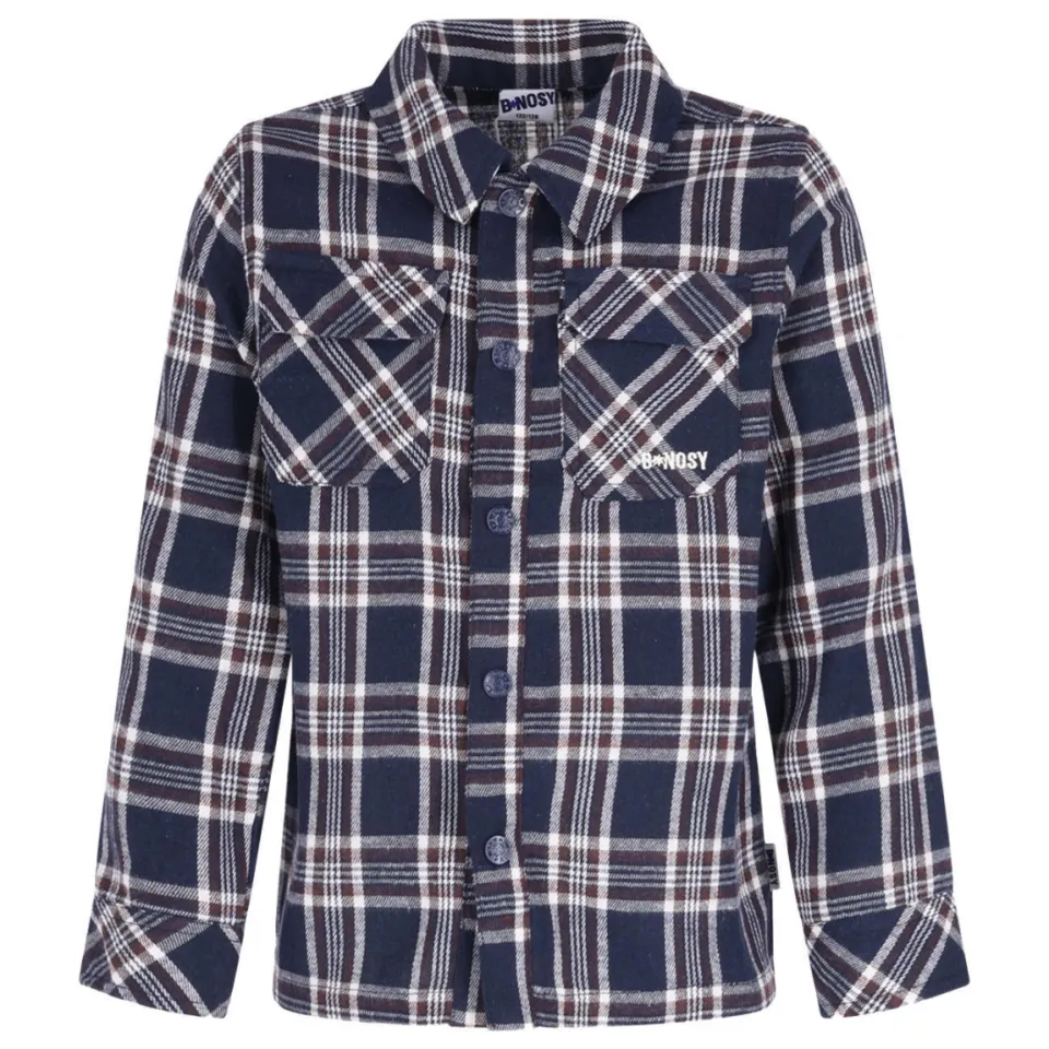 B.Nosy relaxed fit geruit overshirt - donkerblauw, foto 2