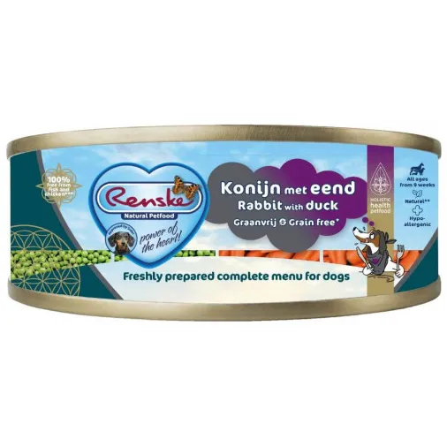 Renske Vers Gestoomd Complete Menu Eend Konijn graanvrij natvoer