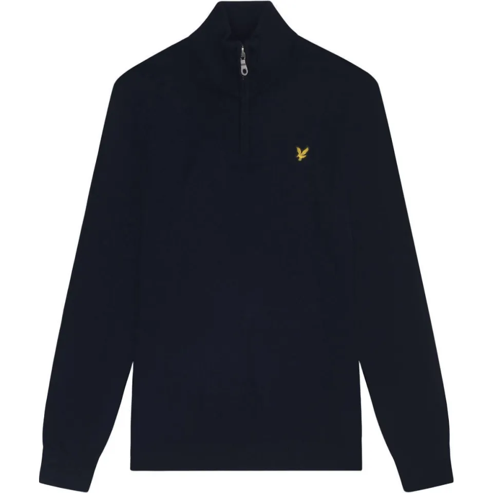 Lyle & Scott Heren Truien & Vesten Cotton Merino Quarter Zip Jumper - Donkerblauw, foto 2