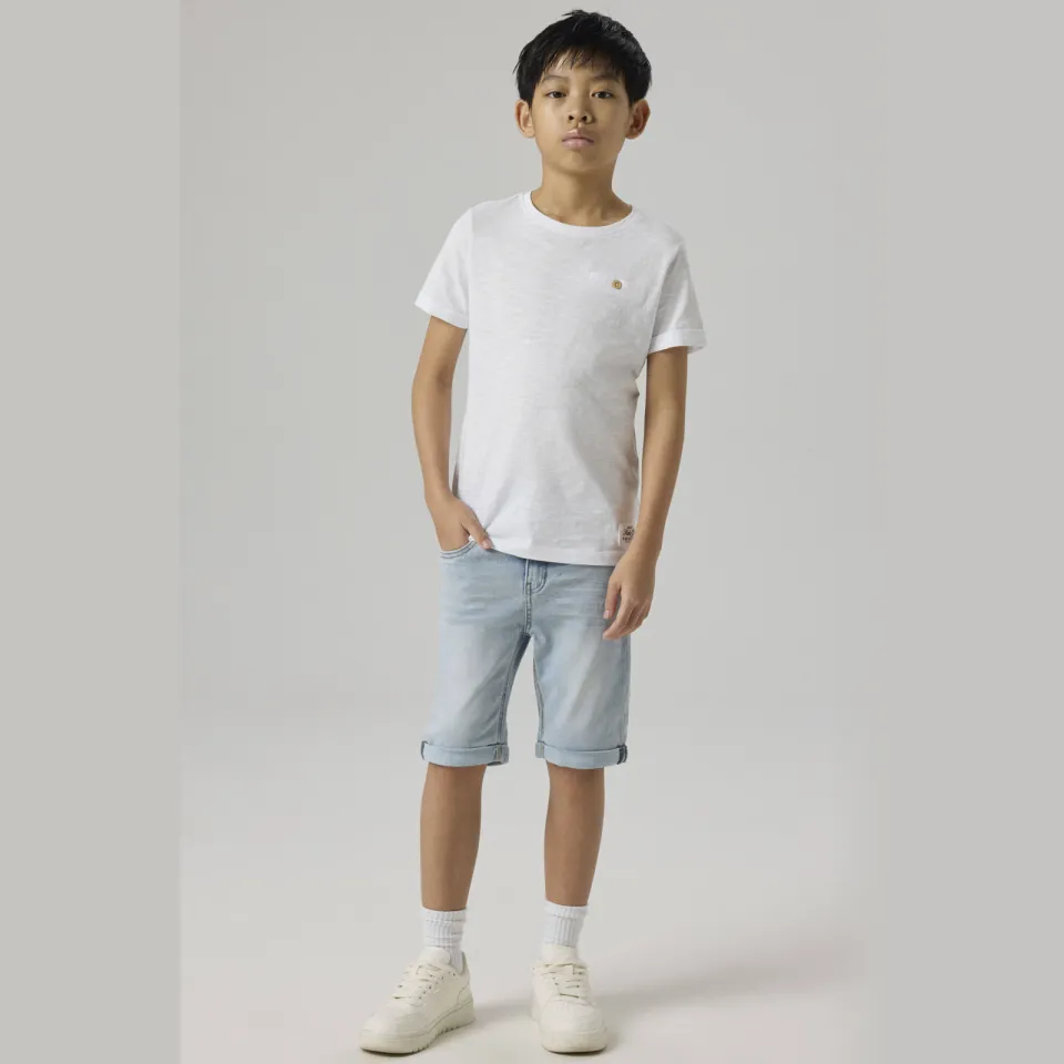 NAME IT slim fit jeansshort lichtblauw Light Blue Bleached Denim