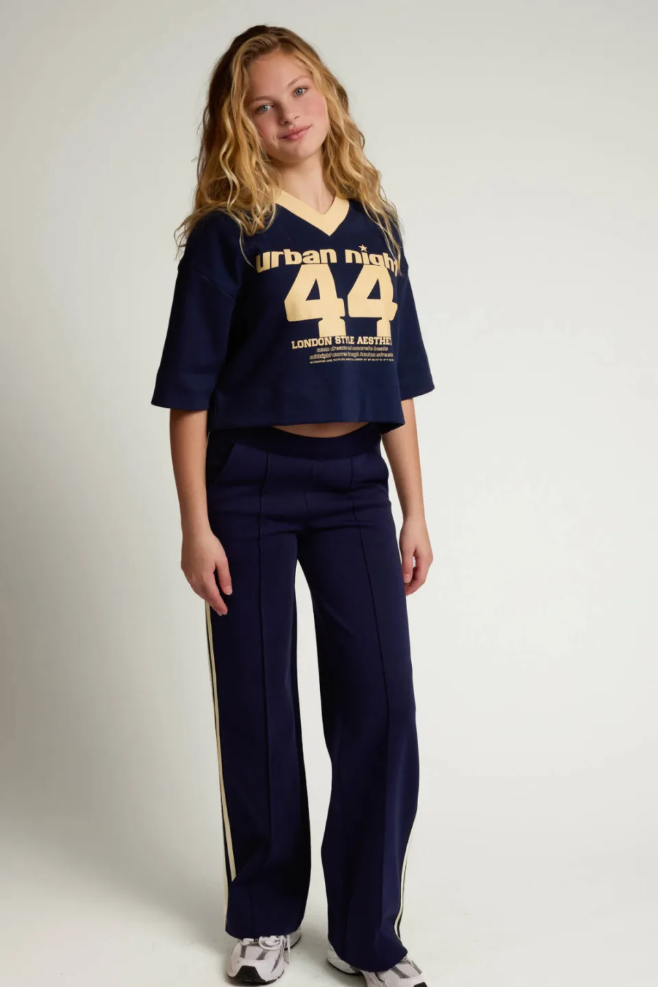 LOOXS 10sixteen relaxed fit gestreepte joggingbroek donkerblauw, foto 4