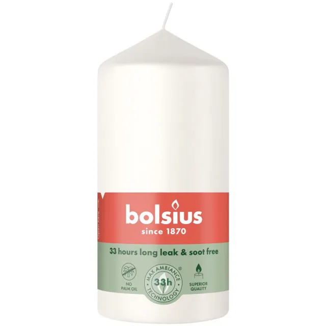 Bolsius stompkaars 6x12 cm cloudy white