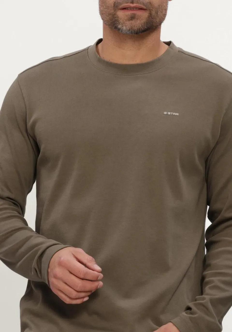 G-Star regular fit longsleeve - dark khaki, foto 8