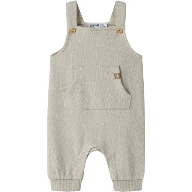 NAME IT BABY mouwloze tuinbroek beige