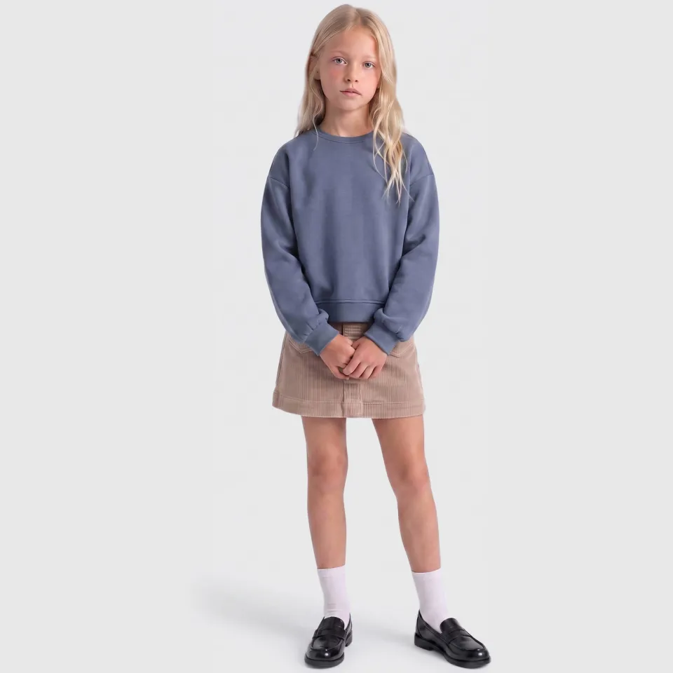 Only corduroy korte A-lijn rok beige