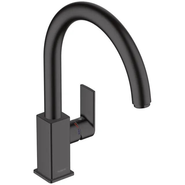 Hansgrohe Keukenmengkraan HansGrohe Vernis Shape M35 Eengreeps Met Draaibare Uitloop Mat Zwart