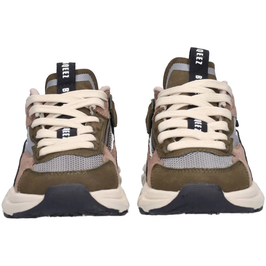 Braqeez Matteo chunky suède sneakers - groen/taupe, foto 6