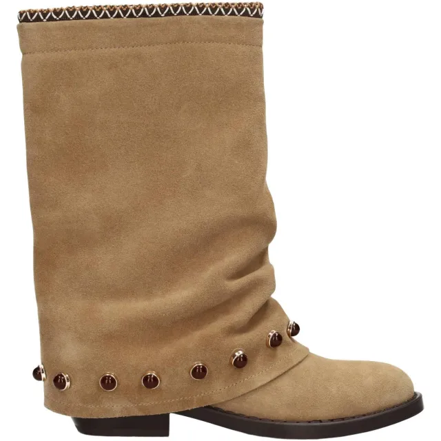 Haboob suède laarzen met studs - beige