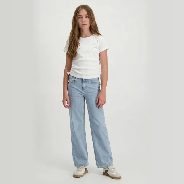 Cars straight jeans high waist light blue denim Bleached Used