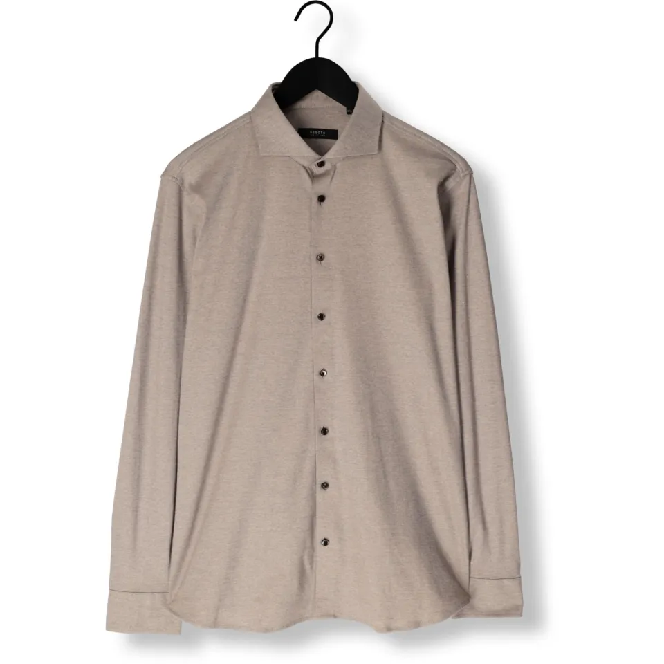 Desoto Luxury Tailored Fit jersey overhemd zandgrijs, foto 2