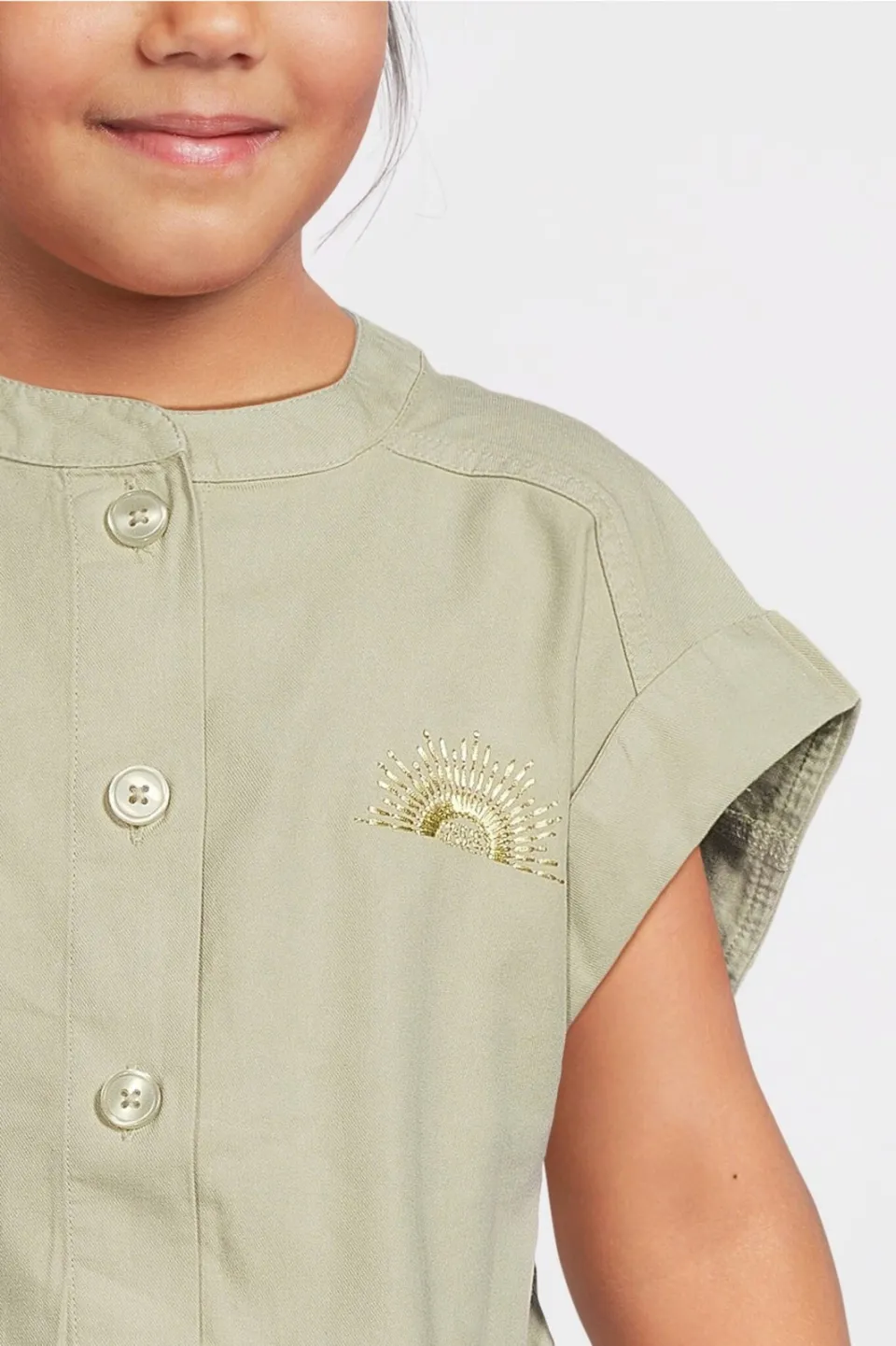 Me & My Monkey twill jumpsuit lichtkhaki, foto 3