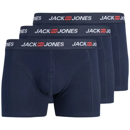 Jack & Jones Heren plus size boxershorts trunks jaccorp old logo 3-pack effen donker Blauw