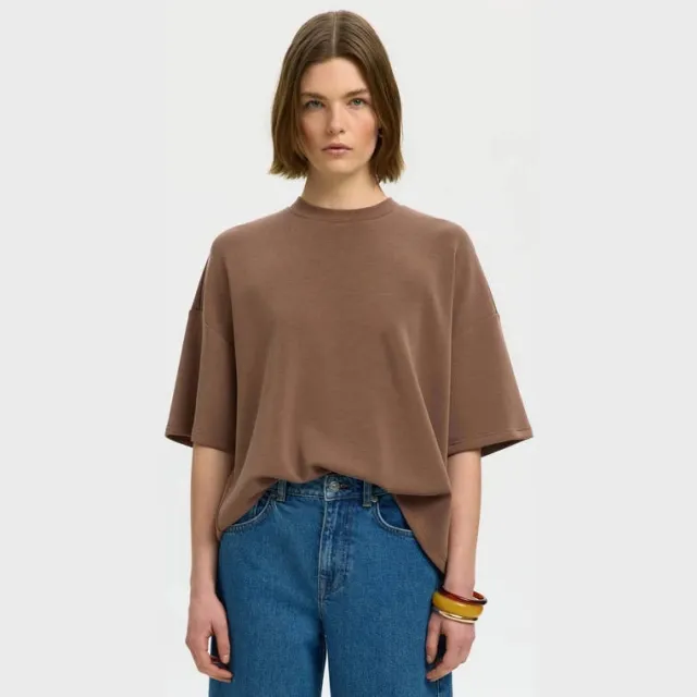 SELECTED WOMEN Slfoversized Tenny Tee t-shirt bruin