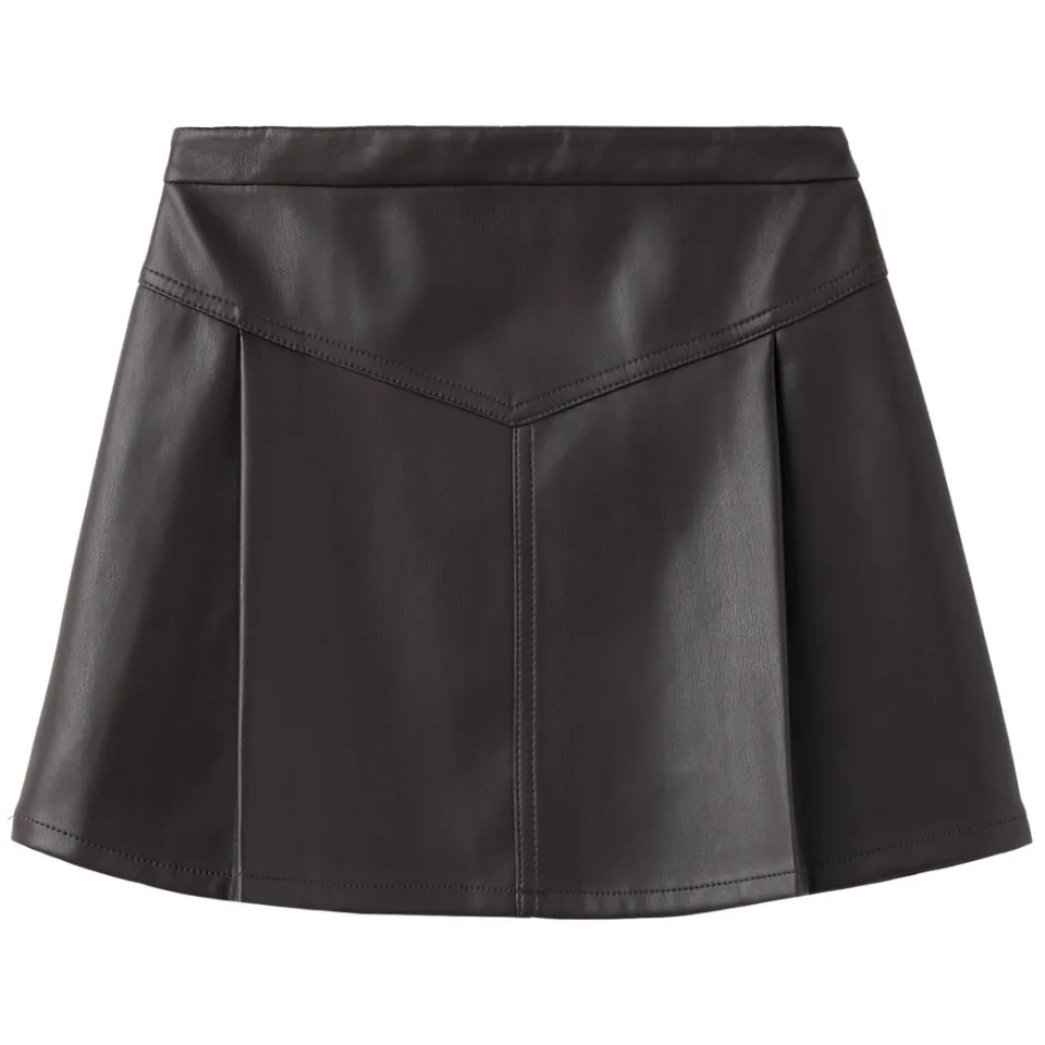 Mango Kids A-lijn rok in lederlook bruin, foto 2