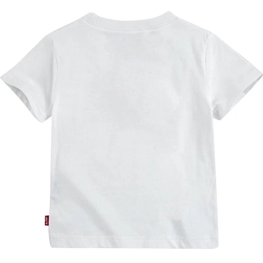 Levi's Kids batwing t-shirt wit/rood, foto 4