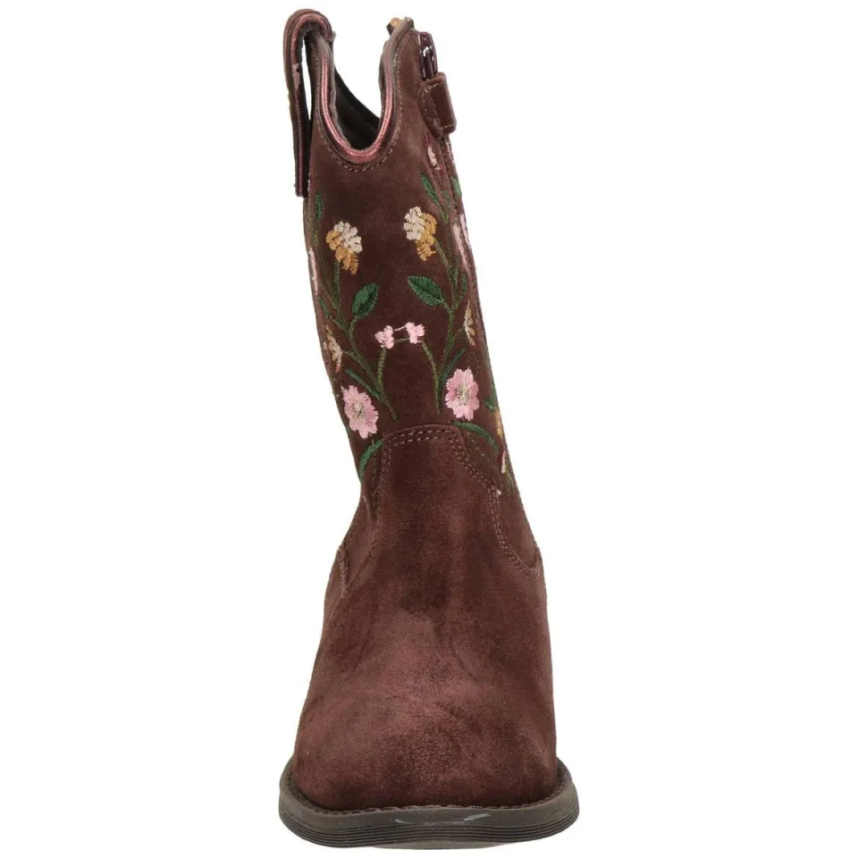 Nelson Kids western suède laarzen met borduursels - donkerrood, foto 2