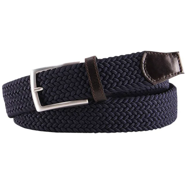 Profuomo gevlochten riem donkerblauw