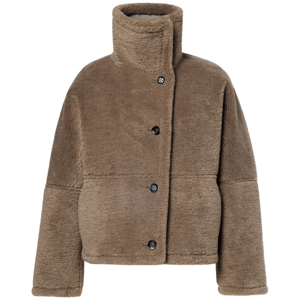 Beaumont faux fur jas - taupe, foto 2