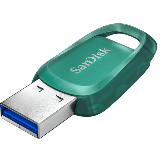 Sandisk USB Ultra ECO 256GB 100MB/s - USB3.2 USB-sticks Groen