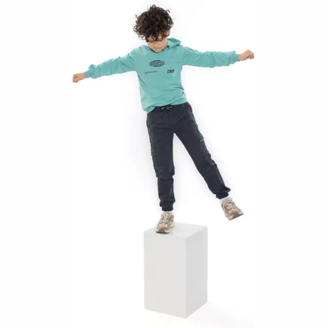 No Way Monday rechtvallende hoodie met tekst - turquoise