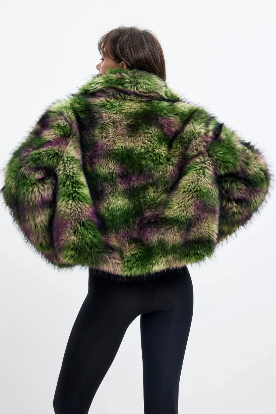 Desigual Fake Fur Camomille Lacroix winterjas groen paars, foto 3