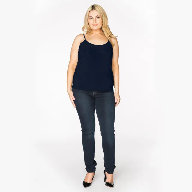 Yoek Singlet spaghetti bandjes | Blauw Marine