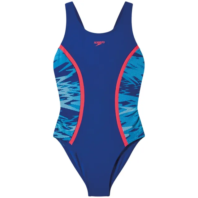 Speedo Hyperboom Splice Muscleback badpak blauw Donkerblauw/turquoise