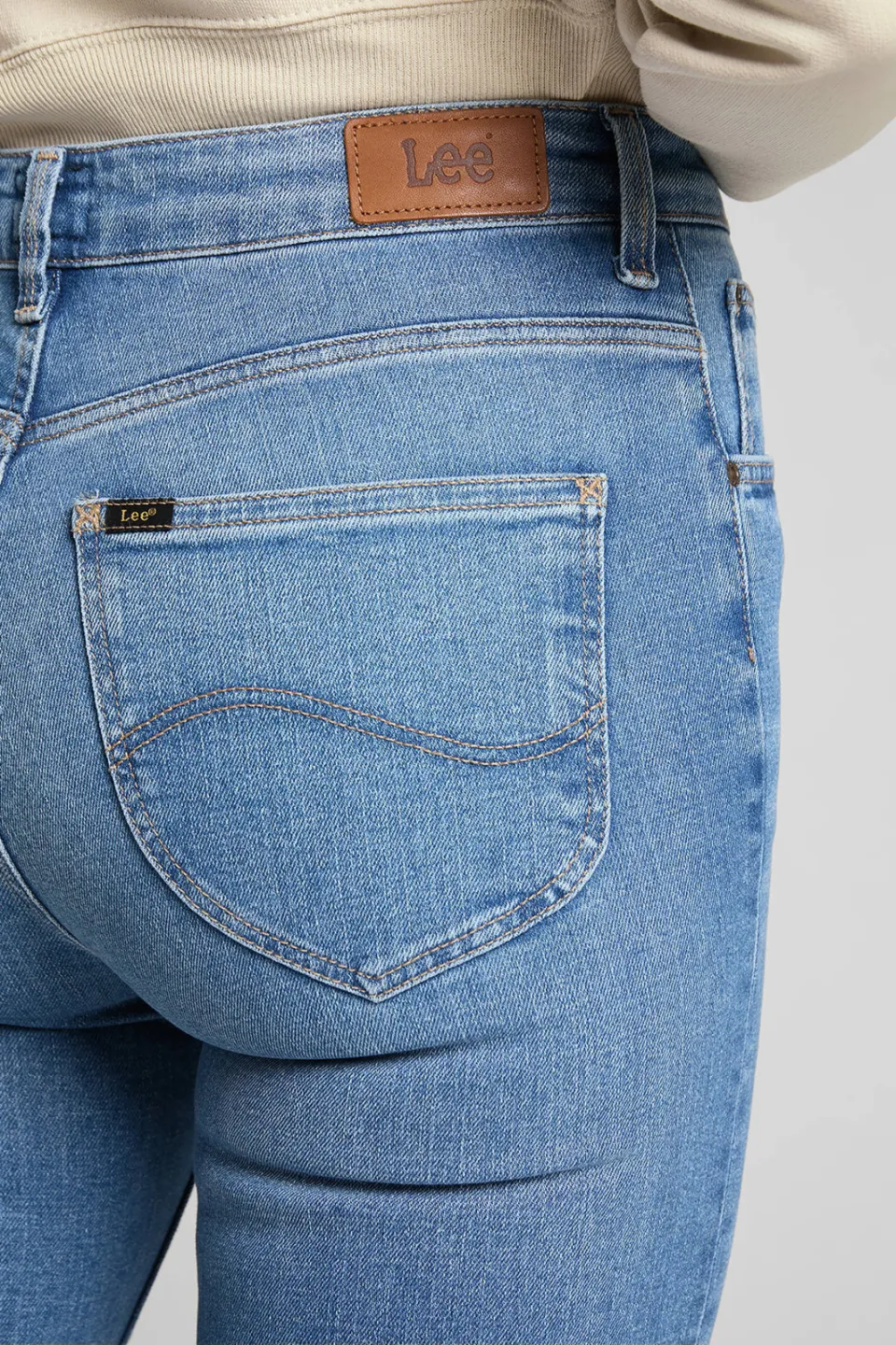 Lee high waist flared jeans Breese light blue denim, foto 7
