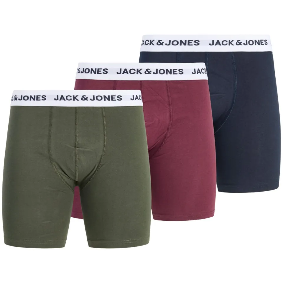 Jack & Jones boxershorts (set van 3) olijfgroen/rood/blauw, foto 3