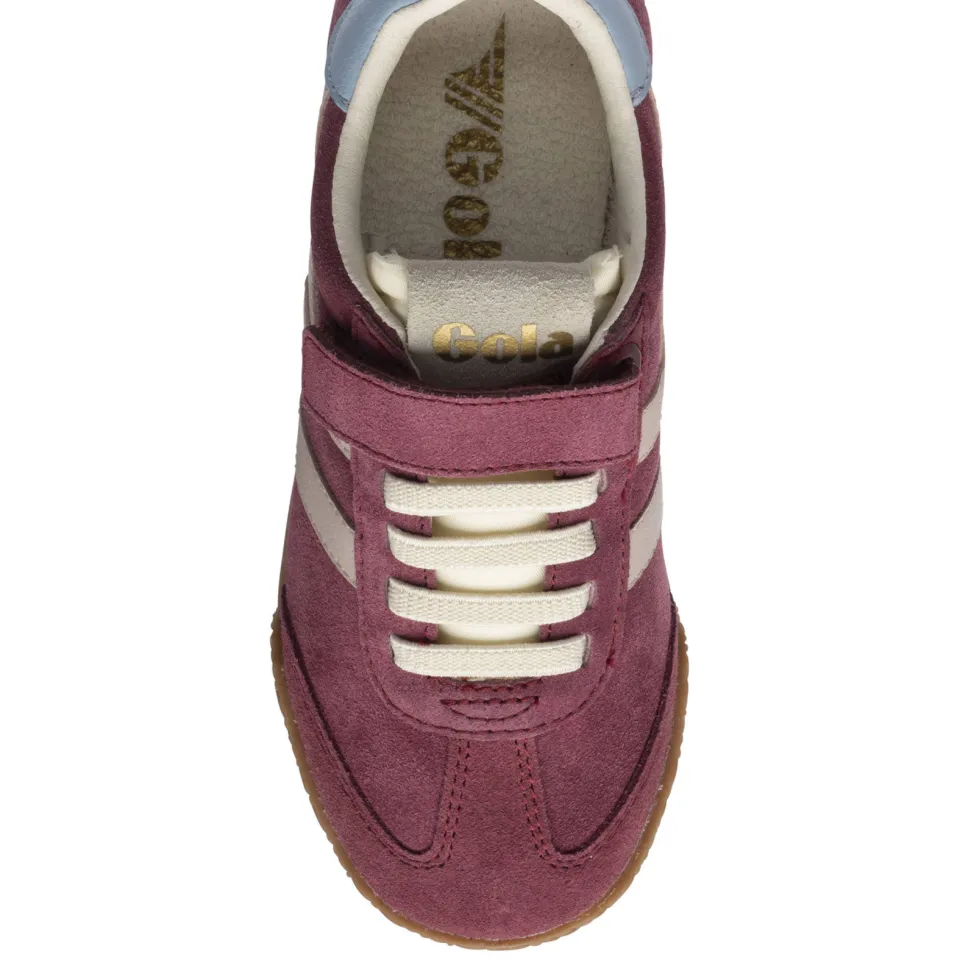 Gola Elan leren suède sneakers - donkerrood/lichtroze/lichtblauw, foto 5