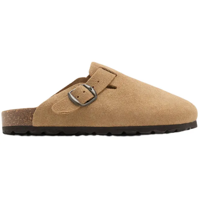 Mango Kids leren klompen camel