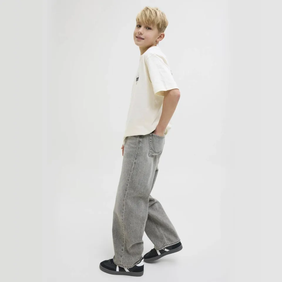 Jack & Jones JUNIOR high waist baggy fit jeans grey denim, foto 3