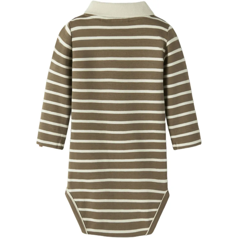 Lil' Atelier BABY katoenen gestreepte romper - groen, foto 2